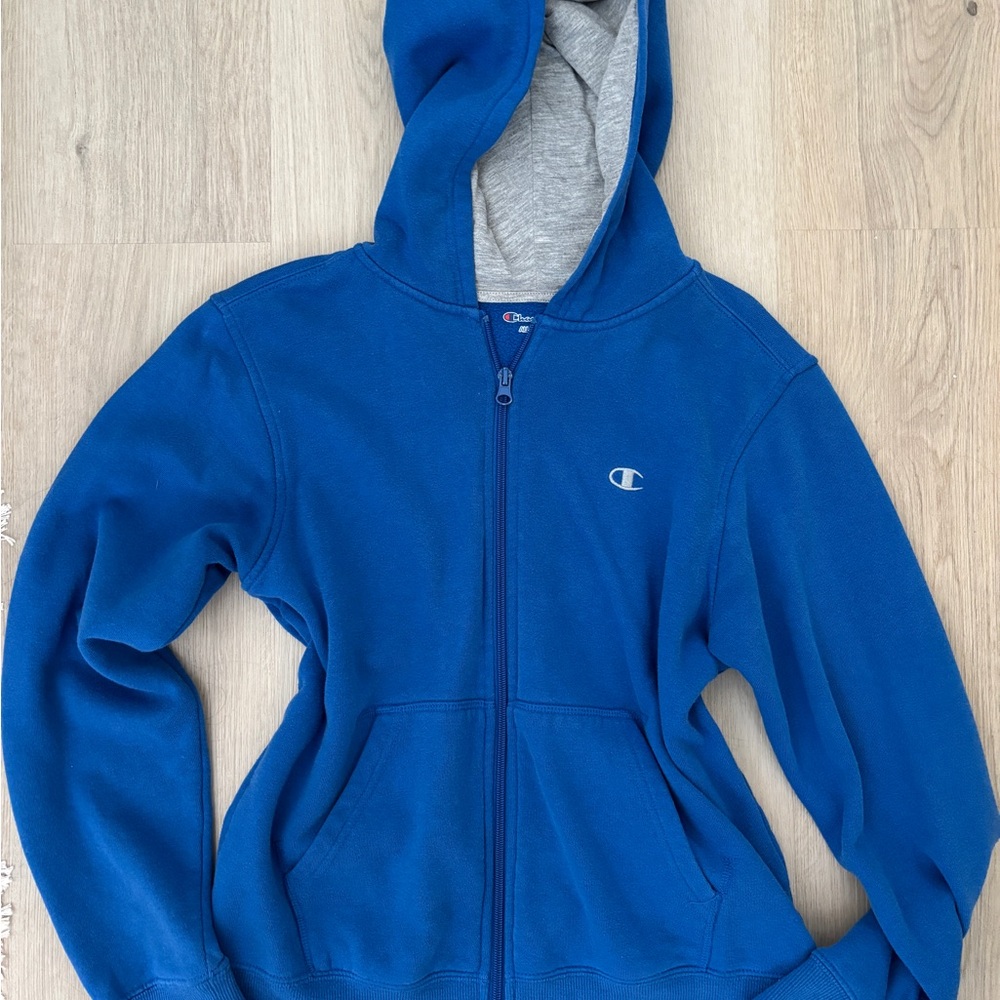 Champion Blue Full-Zip Hoodie Sweatshirt
